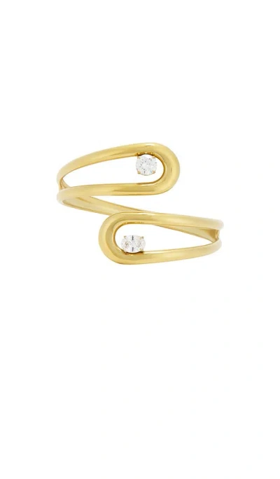 Epifene Crystal Wrap Around Arm Cuff In Gold
