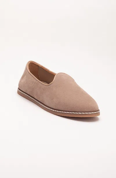 Epilogue Shoes Istanbul Suede Leather Slip On Flats (women) In Brown