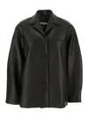 Epingler Leather Mac Coat In Black