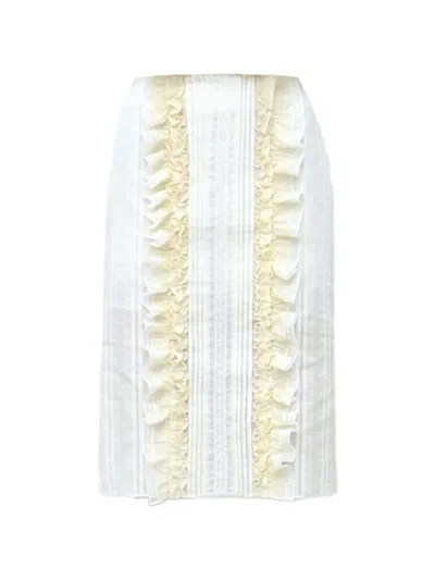 Epingler Ruffled High-waisted Midi Skirt In White