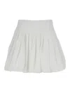 Epingler White Mini Skirt With Concealed Side Zip Closure And Pleated Details In Cotton Woman In White