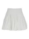Epingler White Mini Skirt With Concealed Side Zip Closure And Pleated Details In Cotton Woman In White