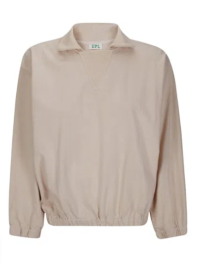 Epl Long-sleeved Cotton Sweatshirt In Neutral