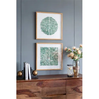 Epoch 23.5" X 23.5" Elos Stone Shadow Boxes Wall Art, Set Of 2 In Multicolor