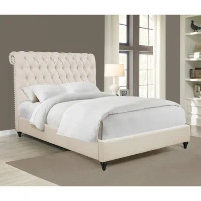 Epoch Clemence Tufted Upholstered Bed In Beige