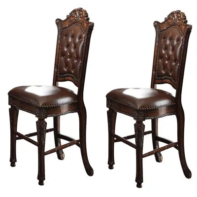 Epoch Counter Height Stools With Nailhead Trim (set Of 2) In Cherry