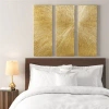 Epoch Hand Painted Triptych 3-piece Dimensional Resin Wall Art Set In Gold