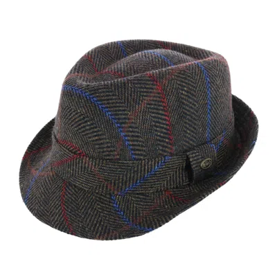 Epoch Hats Company Men's Classic Plaid Wool Fedora Hat In Brown