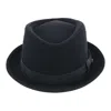 Epoch Hats Company Men's Diamond Shape Wool Fedora With Grosgrain Hatband In Black