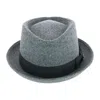 Epoch Hats Company Men's Diamond Shape Wool Fedora With Grosgrain Hatband In Grey