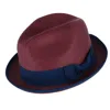 Epoch Hats Company Men's Fedora With Contrast Band And Trim In White