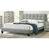 Epoch Modern 1pc Bed Polyfiber Tufted Headboard Platform Bed Frame In Gray