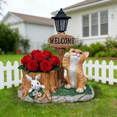 Epoch Sitting Chihuahua Dog Planter Statue In Multi