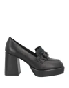 Epoche' Xi Woman Loafers Black Size 10 Leather In Black
