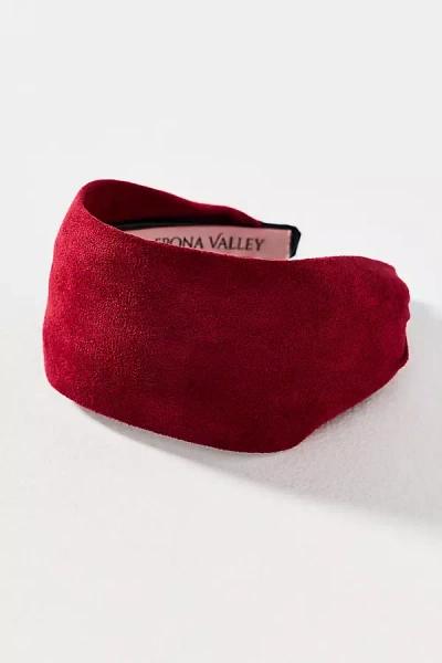 Epona Valley Camille Faux Suede Headband In Red