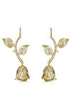 Epona Valley Rose & Vine Earrings In Gold