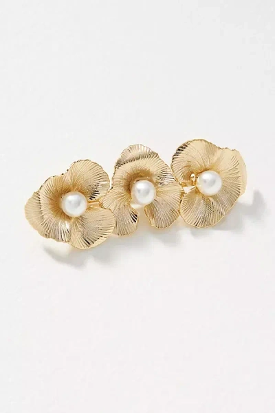 Epona Valley Violet Pearl Hair Pin In Gold