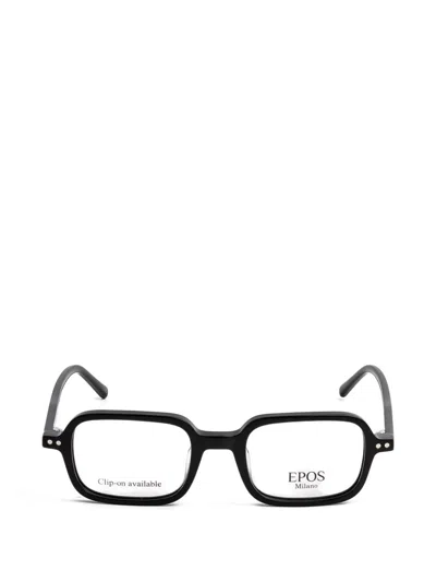 Epos Ang Clip-on Square-frame Glasses In Black