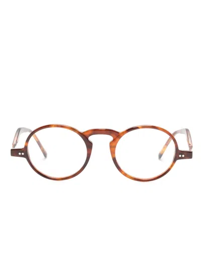 Epos Baltazar Round-frame Glasses In Burgundy