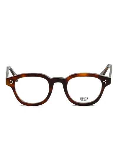 Epos Broadway Round-frame Glasses In Brown