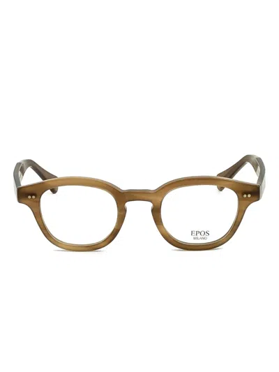 Epos Bronte2 Round-frame Glasses In Brown