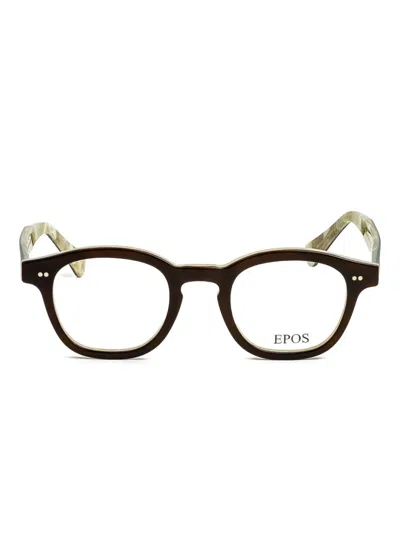 Epos Bronte3 Round-frame Glasses In Brown