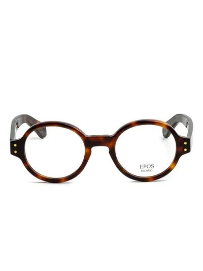 Epos Ghelos Round-frame Glasses In Brown