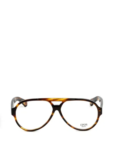 Epos Hakon Pilot-frame Glasses In Brown