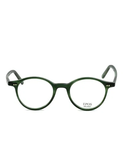 Epos New Pan Round-frame Glasses In Green