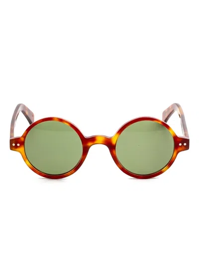 Epos Palladio 玳瑁纹圆框太阳眼镜 In Green