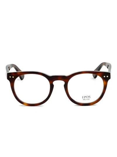 Epos Polluce Round-frame Glasses In Brown