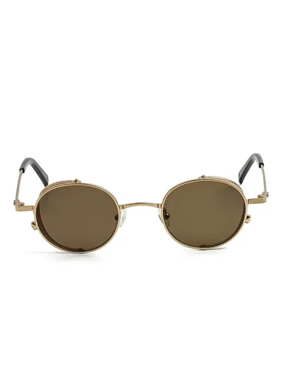 Epos Tarsis Round-frame Metal Sunglasses In Gold