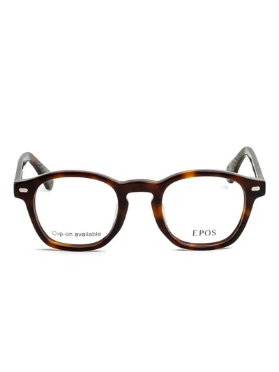 Epos Yeti Round-frame Sunglasses In Brown