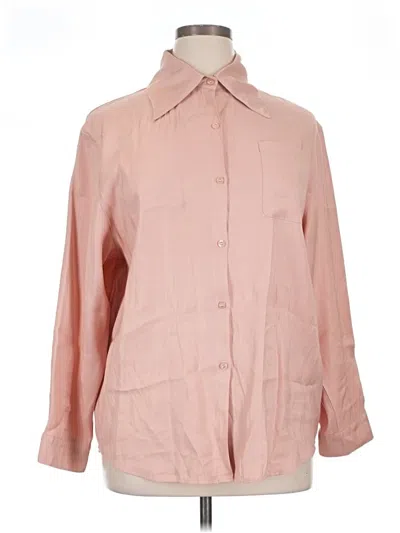 Pre-owned Epretty 3/4 Sleeve Button Down Shirt In Pink