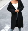 Epretty Knit Long Open Cardigan In Black In Black