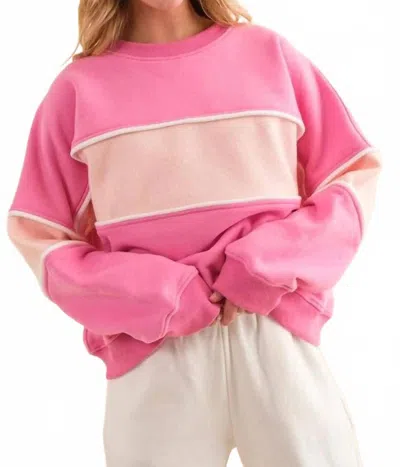Epretty Sachet Colorblock Sweatshirt In Pink