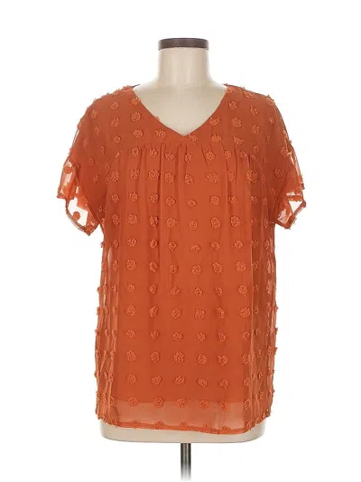 Pre-owned Epretty Short Sleeve Blouse In Orange