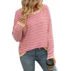 Epretty Stripe Sweater With Trim In Red In Red