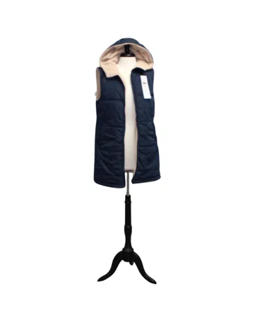 Epretty Women's Hooded Vest In Navy In Blue