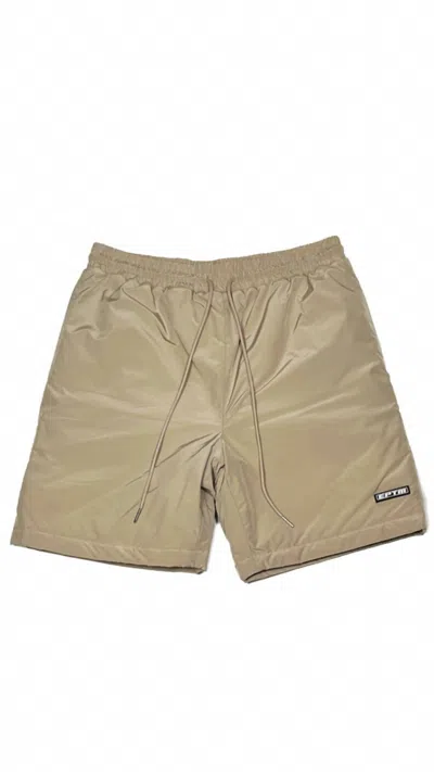 Eptm Men's Puffer Shorts In Khaki In Brown