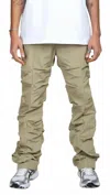 Eptm Tekno Flare Pants In Beige In Sand