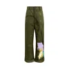 Equalshuman Women's Green Eqh X Licata Bean Hand Painted Army Pant In Green