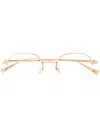 Eque.m Water Drop Round Frame Glasses In Gold