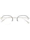 Eque.m Water Drop Round Frame Glasses In Silver