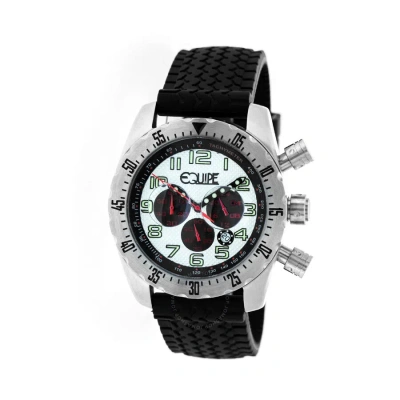 Equipe Headlight Chronograph White Dial Black Leather Men's Watch E601