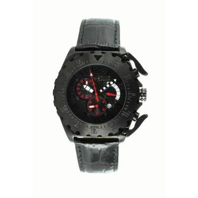 Equipe Paddle Black Dial Black Leather Men's Watch Q307