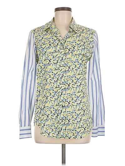 Pre-owned Equipment 3/4 Sleeve Blouse In Blue
