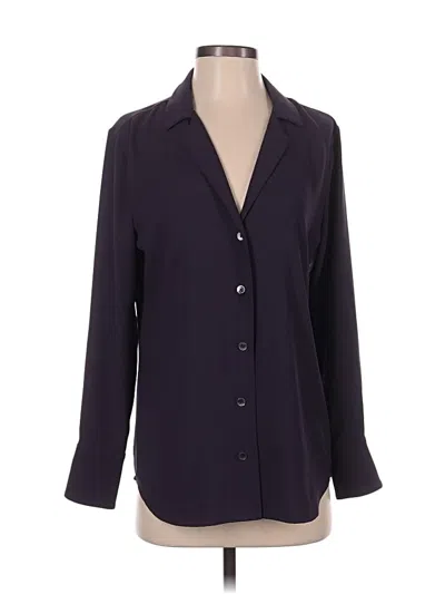Pre-owned Equipment 3/4 Sleeve Blouse In Purple