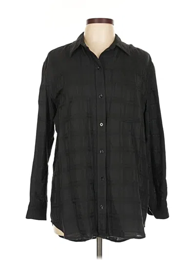 Pre-owned Equipment 3/4 Sleeve Button Down Shirt In Black