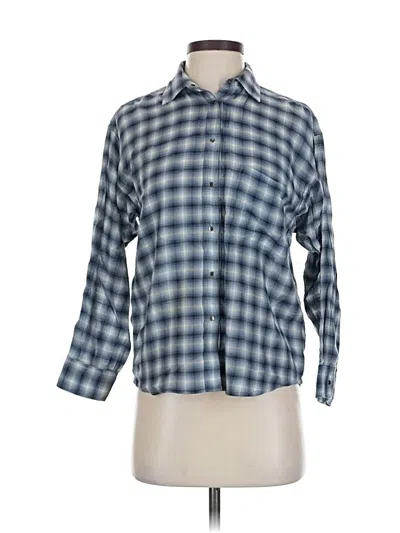 Pre-owned Equipment 3/4 Sleeve Button Down Shirt In Blue